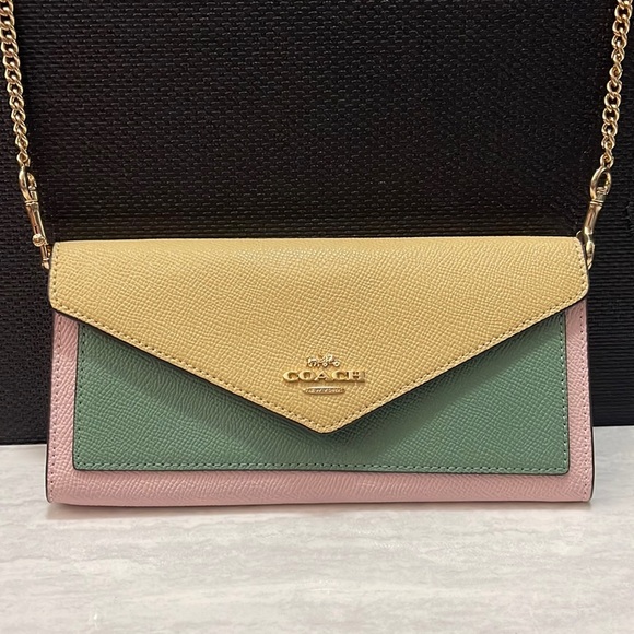 Coach Slim Envelope Wallet With Chain - Picture 10 of 13